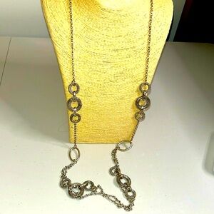 Premier Design circle mesh silver tone necklace scriptural design